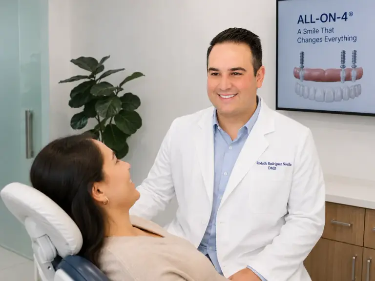 Dr. Rodriguez with a patient in the treatment chair